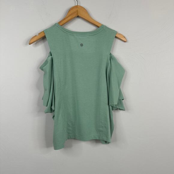 Athleta Raleigh Green Intention Tee Cutout Shoulder - Picture 10 of 10